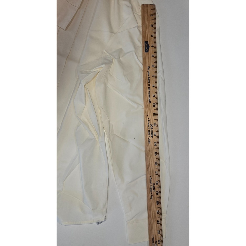 Vintage Foxcroft Wide Pleat Tuxedo Shirt Size 12 Nordstrom Deadstock Y2K Cream - Picture 5 of 6